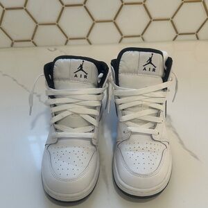 White and Black Air Jordan Sneakers